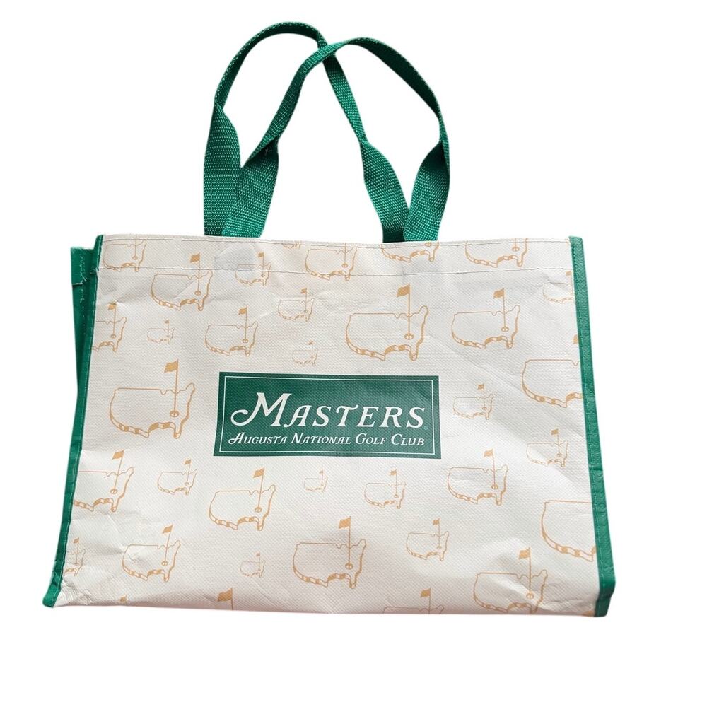 Masters Augusta National Golf Club Cream & Green Logo Print Tote Bag